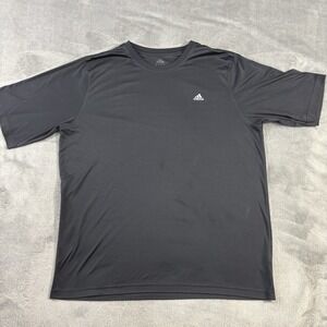 Adidas Shirt Mens XL Black Performance T-shirt Breathable Gym Athletic Sports